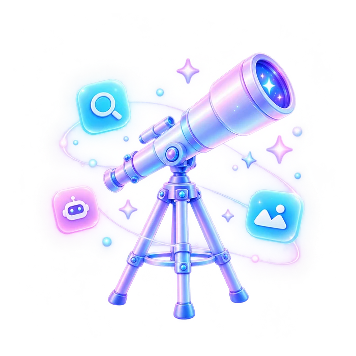 AI discovery telescope illustration