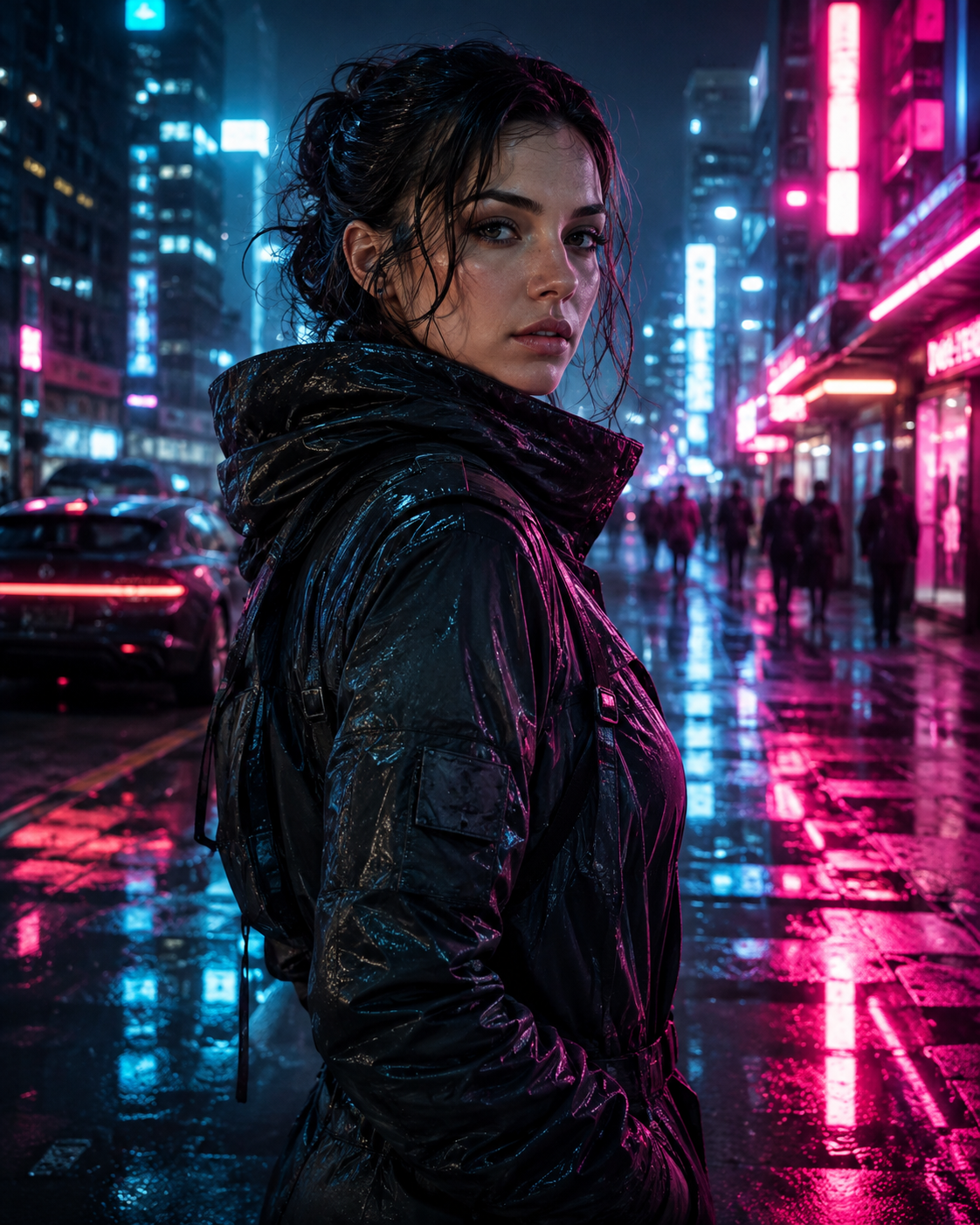 Expected result preview for Cyberpunk Neon Portrait
