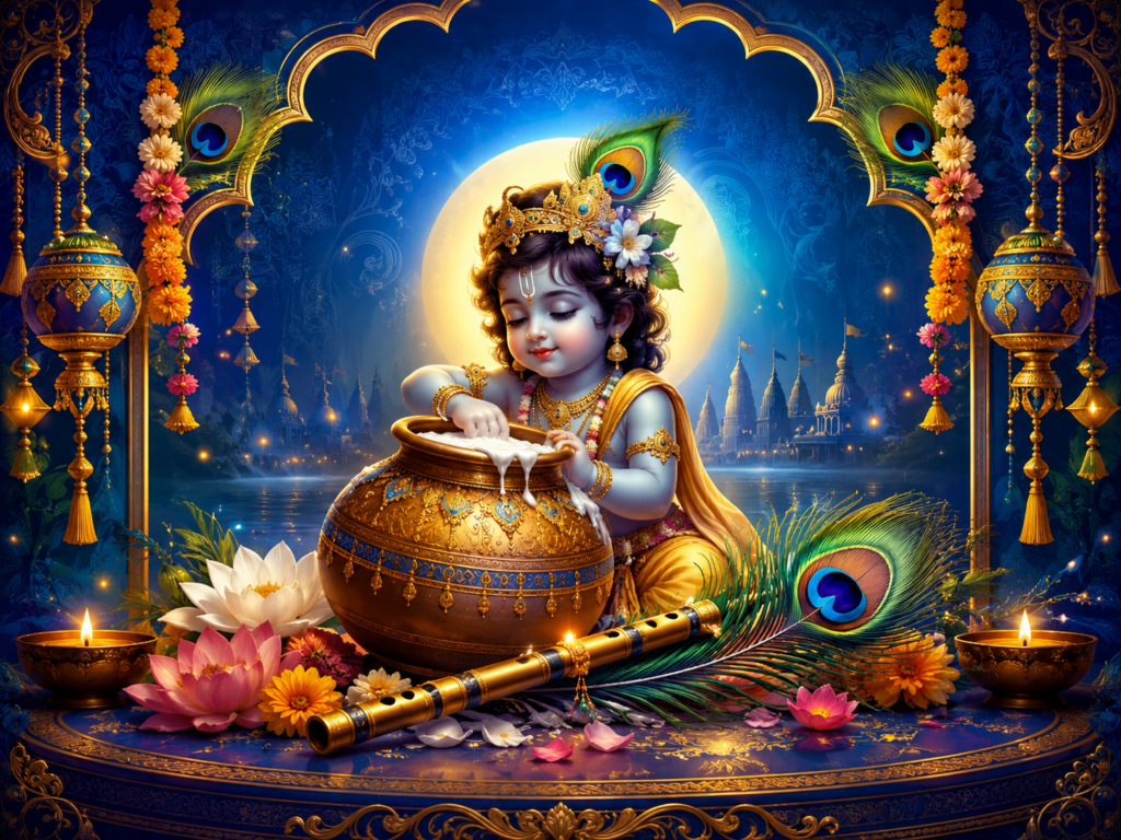 Expected result preview for Janmashtami Festival Poster Design