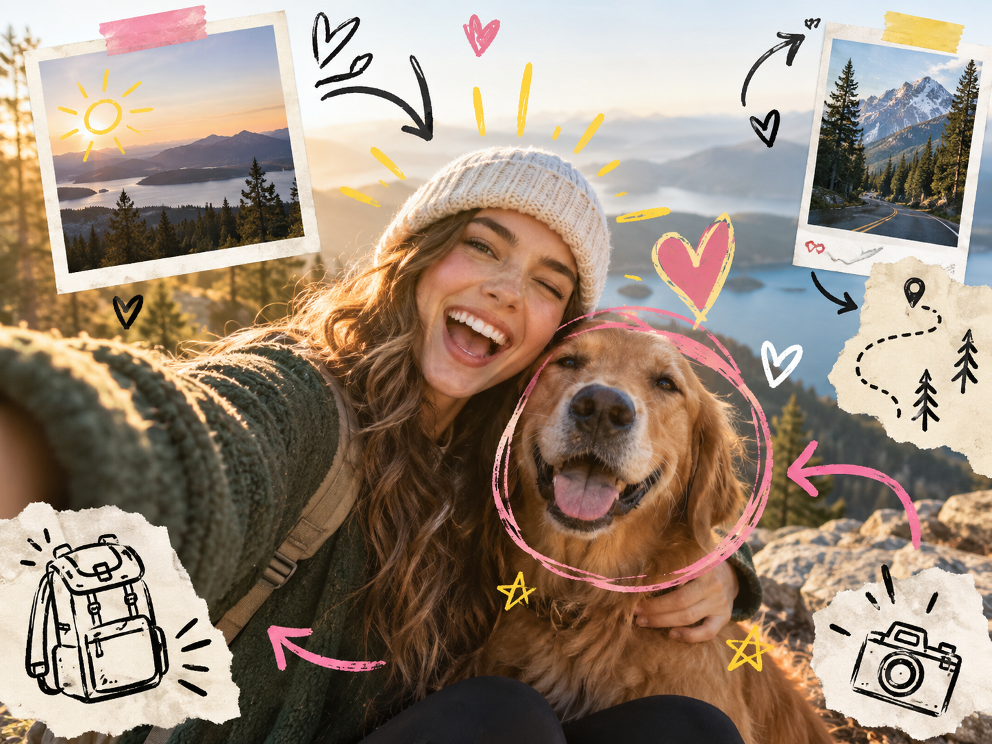 Expected result preview for Hand-Drawn Photo Annotation Scrapbook