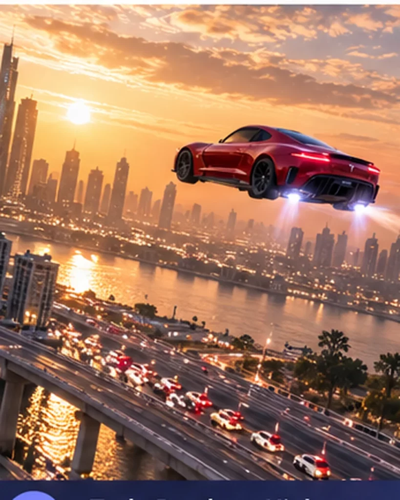 Expected result preview for Tesla Roadster Highway Sunset Flight